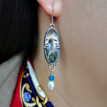 Load image into Gallery viewer, Creative Court Vintage Bird Flower Earrings
