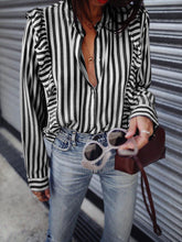 Load image into Gallery viewer, Fashionable Solid Color Striped Printed Casual Shirt
