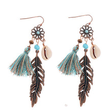 Load image into Gallery viewer, Fashion Hollow Carved Alloy Tassel Earrings
