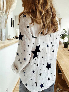 Fashion Casual Star Print Shirt Top