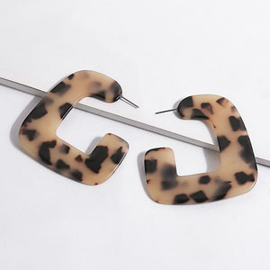 Vintage Leopard Resin Ringed Earrings