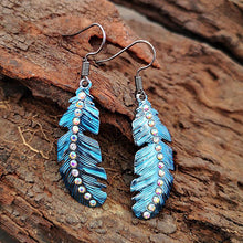 Load image into Gallery viewer, Boho Retro Seven Colored Feather Earrings
