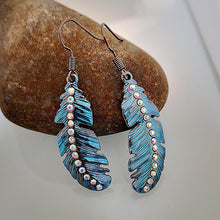 Load image into Gallery viewer, Boho Retro Seven Colored Feather Earrings
