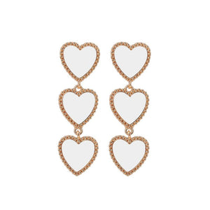 Love Shaped Long Alloy Earrings