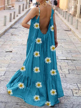 Load image into Gallery viewer, Fashionable Bohemian Daisy Print Casual Dress
