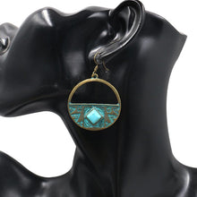 Load image into Gallery viewer, Circle Turquoise Alloy Earrings
