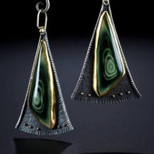 Load image into Gallery viewer, Creative Triangle Fan Shaped Colored Glass Earrings
