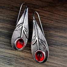 Load image into Gallery viewer, Vintage Leaf Ruby Earrings
