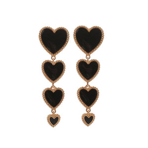 Vintage Love Heart-shaped Long Earrings