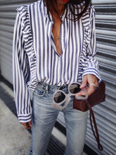 Load image into Gallery viewer, Fashionable Solid Color Striped Printed Casual Shirt
