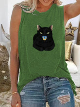 Load image into Gallery viewer, Cartoon Printed Round Neck Sleeveless Casual T-Shirt
