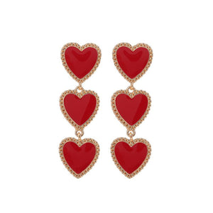 Love Shaped Long Alloy Earrings