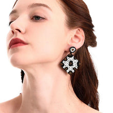 Load image into Gallery viewer, Handmade Beaded Animal Print Square Shaped Earrings
