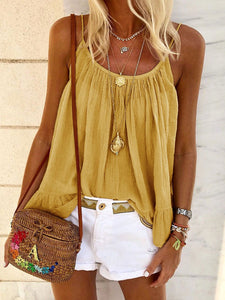 Fashionable Bohemian Solid Color Halter Top