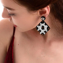 Load image into Gallery viewer, Handmade Beaded Animal Print Square Shaped Earrings
