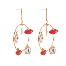 Load image into Gallery viewer, Multiple Devil&#39;s Eyes Large Circle Earrings
