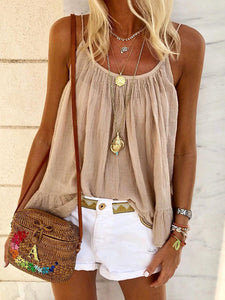 Fashionable Bohemian Solid Color Halter Top