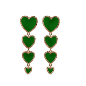 Vintage Love Heart-shaped Long Earrings