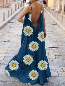 Bohemian Daisy Print Casual Fashion Dress