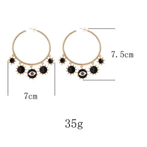 Devil's Eye Dripping Large Circle Earrings