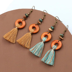 Vintage Tassel Round Alloy Earrings