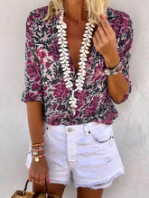 Load image into Gallery viewer, Stylish Bohemian Printed V-neck Casual Shirt
