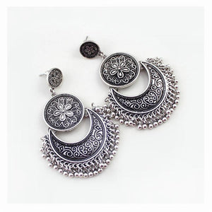 Bohemian Vintage Carved Tassel Earrings