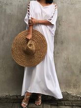 Load image into Gallery viewer, Casual Loose Hollow Out Short Sleeve Maxi Dress
