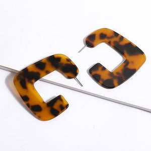 Vintage Leopard Resin Ringed Earrings