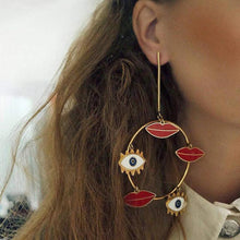 Load image into Gallery viewer, Multiple Devil&#39;s Eyes Large Circle Earrings
