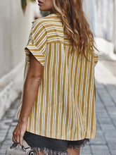 Load image into Gallery viewer, Striped Explosive Spring and Summer Short-sleeved Blouse Loose Shirt
