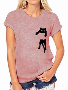 Fashion Casual Kitten Print Top