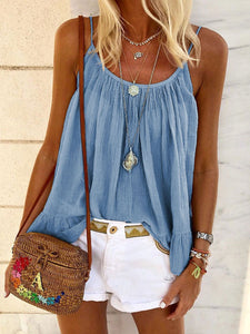 Fashionable Bohemian Solid Color Halter Top