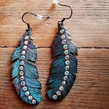 Load image into Gallery viewer, Boho Retro Seven Colored Feather Earrings
