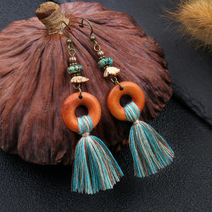 Vintage Tassel Round Alloy Earrings