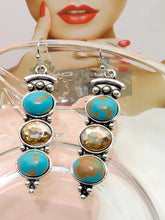 Load image into Gallery viewer, Vintage Fashion Creative Turquoise Long Earrings
